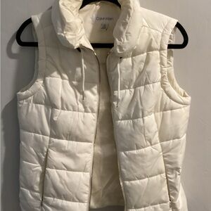 Calvin Klein Off-White Quilted Sleeveless Puffer Vest